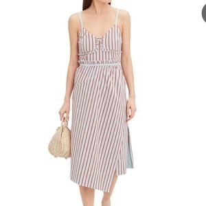 Derek Lam Crosby Red and Blue Striped Midi Dress
